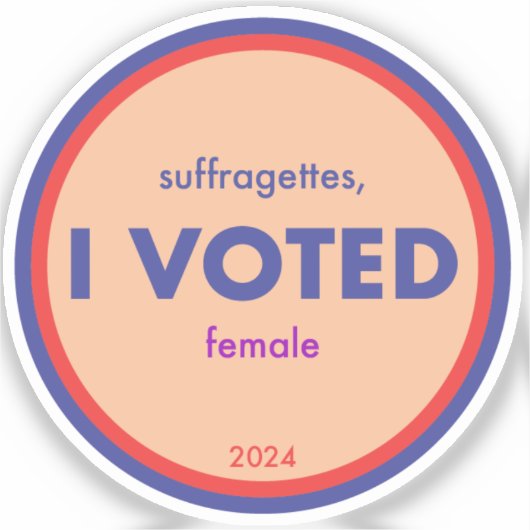 Suffragettes J'Ai Voté Sticker Simple (Recto)