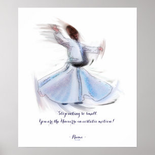 Sufi Wisdom van Rumi & Whirling Dervish Poster