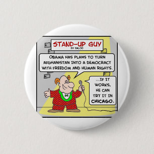 SUG obama democratie afghanistan chicago Ronde Button 5,7 Cm