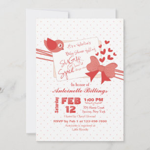 Sugar and Spice Baby shower Invitation Kaart