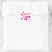 Sugar and Spice Baby shower Waterverf Ronde Sticker (Tas)