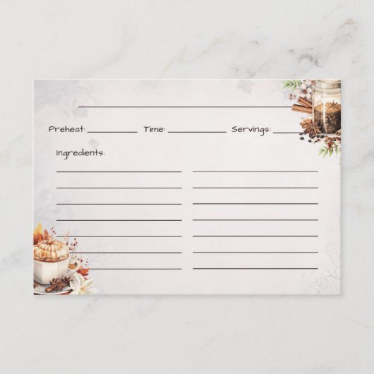 Sugar and Spice Basic Recept Kaart (Voorkant)