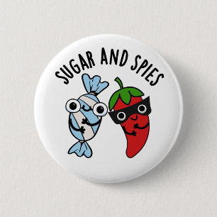 Sugar and Spies Grappig eten woordspeling Ronde Button 5,7 Cm