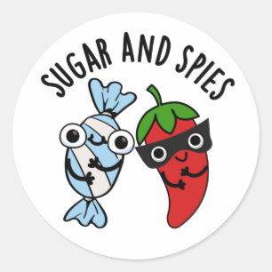 Sugar and Spies Grappig eten woordspeling Ronde Sticker