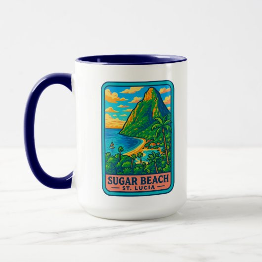 Sugar Beach St Lucia Café Mug (Gauche)