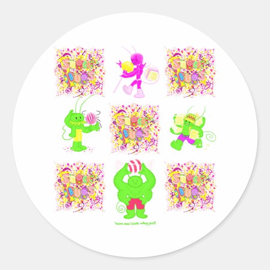 Sugar Bugs tous les 4 logo autocollants (Devant)