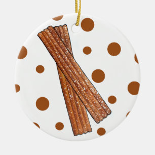 Sugar Churro Fried Dough Pastry Spain Food Keramisch Ornament