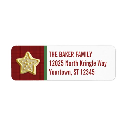 Sugar Cookie Christmas Red Plaid Aangepaste labels (Voorkant)