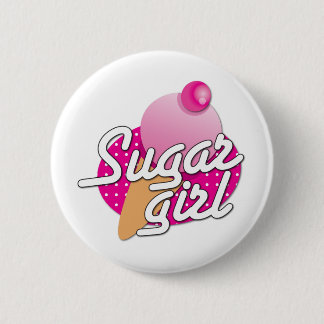 Sugar Girl rockabilly icecream Ronde Button 5,7 Cm