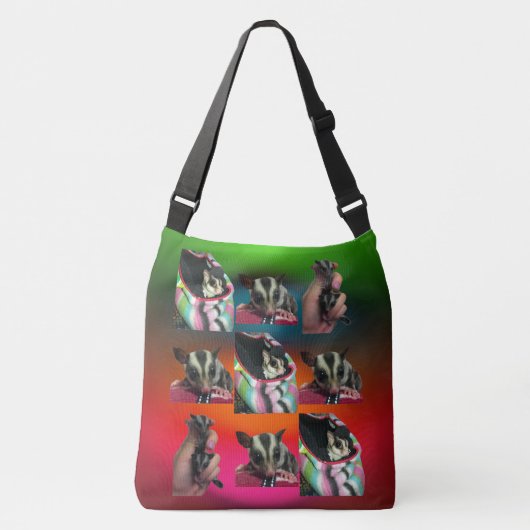 Sugar Glider betegelde all-over-print crossbody ta Crossbody Tas (Voorkant)