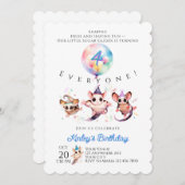 Sugar Glider Birthday Invitation (Devant / Derrière)