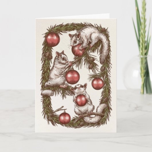 Sugar Glider Christmas Kaart (Voorkant)
