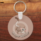 Sugar Glider Warm Cartoon Art Sleutelhanger (Achterkant)