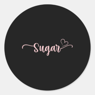 Sugar Heart Xmas Oma Vrouwen Moederdag Kerst Ronde Sticker