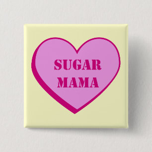 Sugar Mama Vierkante Button 5,1 Cm