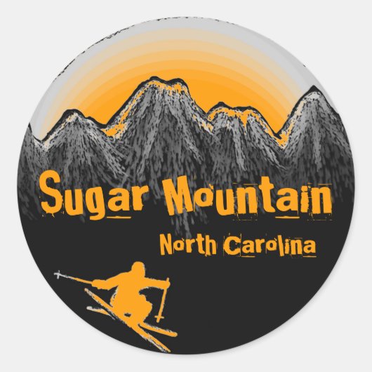 Sugar Mountain North Carolina oranges stickers ski (Devant)
