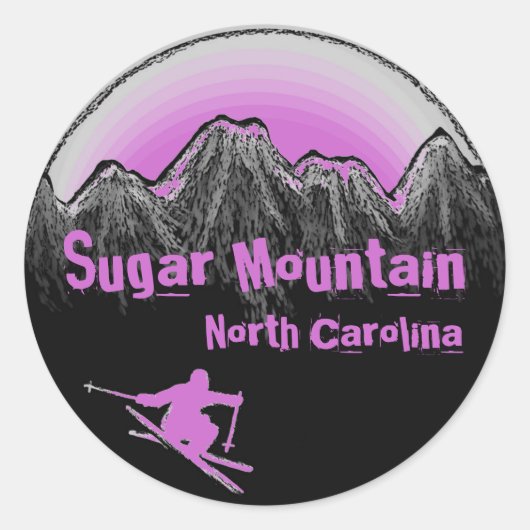 Sugar Mountain North Carolina violet stickers ski (Devant)