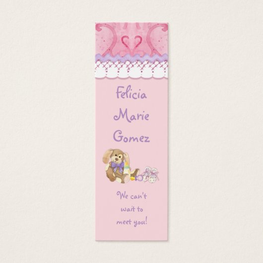 Sugar 'n Spice - Baby shower Favor Cadeau Labels Mini Visitekaartjes (Voorkant)