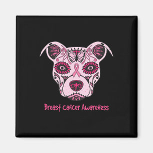 Sugar Pitbull Dog Breast Cancer Awareness Day of T Magneet