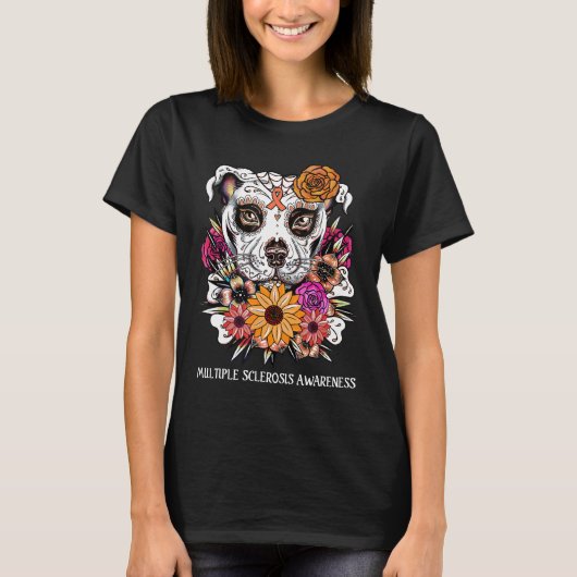 Sugar Pitbull Multiple Sclerosis Awareness Day of T-shirt (Voorkant)