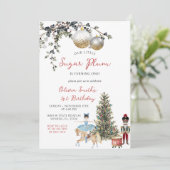 Sugar Plum Fairy Ballerina Nutcracker 1st Birthday Kaart (Staand voorkant)