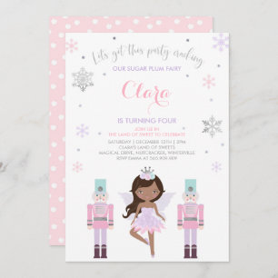 Sugar Plum Fairy Invitation Nutkraker Invitation Kaart