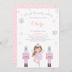 Sugar Plum Fairy Invitation Nutkraker Invitation Kaart