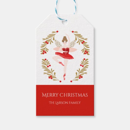 Sugar Plum Fairy Kerstcadeau Label Cadeaulabel (Voorkant)