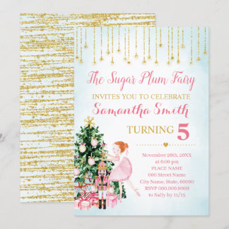Sugar Plum Fairy Notenkraker glitter winter Kaart
