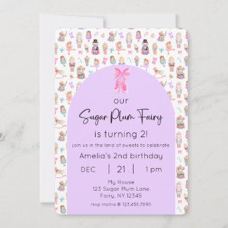 Sugar Plum Fairy Notenkraker Verjaardagsfoto Kaart