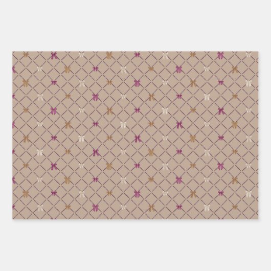 Sugar Plum - Plum & Bows Set, HI-stijl Kerstmis Inpakpapier Vel (Voorkant 2)