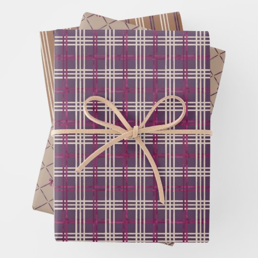 Sugar Plum - Plum & Bows Set, HI-stijl Kerstmis Inpakpapier Vel (In situ)