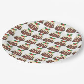 Sugar Plum Pudding Kerstdiner Brits eten Papieren Bordje (Gekanteld)