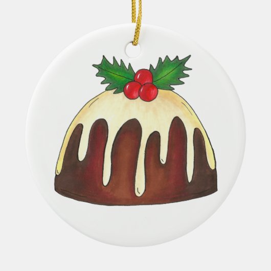 Sugar Plum Pudding kerstfeestdag dessert Keramisch Ornament (Voorkant)