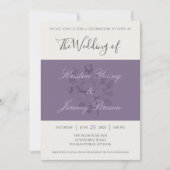 Sugar Plum Roos Modern Script Wedding Kaart (Voorkant)