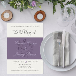 Sugar Plum Roos Modern Script Wedding Kaart