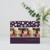Sugar Plum Snowflakes :: Kerstfoto Briefkaart (Staand voorkant)