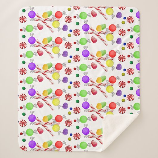 Sugar Plums Sherpa Blanket Deken (Voorkant)