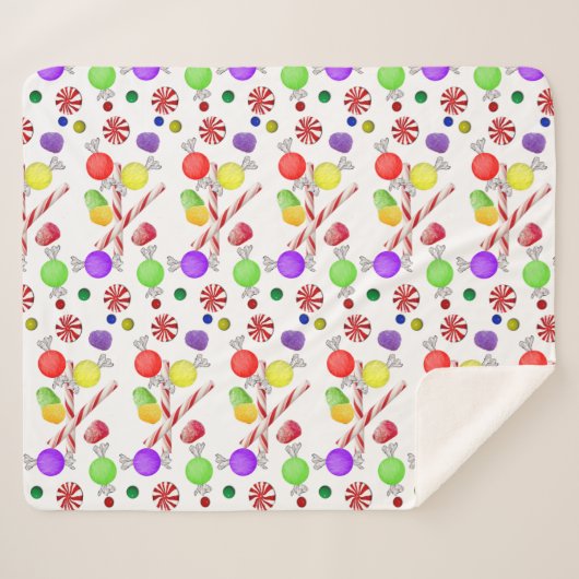 Sugar Plums Sherpa Blanket Sherpa Deken (Voorkant (horizontaal))