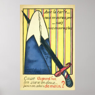 Sugar Rationing ~ Franse Wereldoorlog 1. Poster