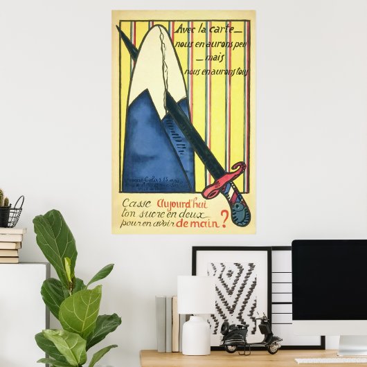 Sugar Rationing ~ Franse Wereldoorlog 1. Poster (Thuiskantoor)