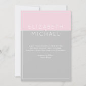 Sugar rose gris Faire-part de mariage moderne (Devant)