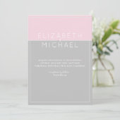 Sugar rose gris Faire-part de mariage moderne (Debout devant)