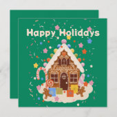 Sugar Rush: Een gemberkoekdroom Feestdagenkaart (Voorkant / Achterkant)