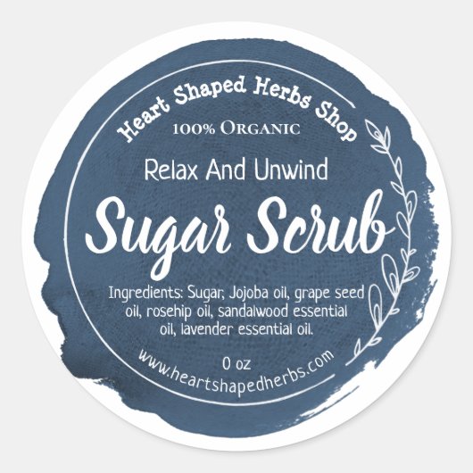 Sugar Scrub Label Handmade Business (Voorkant)