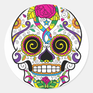 Sugar Skull 44 vierkante en ronde Stickers