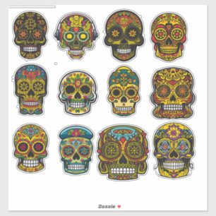 Sugar Skull Art 12 stuk Muertos Pack Sticker