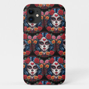 Sugar Skull Art - Artistiek hiernamaals iPhone 11 Hoesje