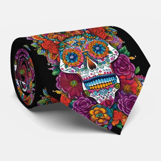 Sugar Skull Art - betoverende schoonheid Stropdas (Opgerold)