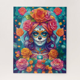 Sugar Skull Art - Bloeiende mystiek Legpuzzel